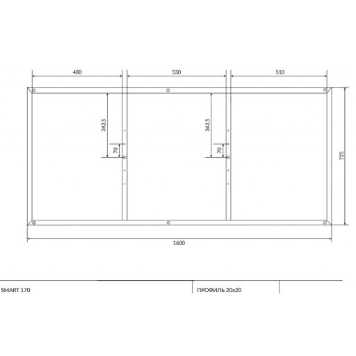 Рама-каркас для ванны Церсанит Smart 170х80 см K-RW-SMART*170n